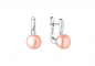 Preview: Casual Perlenohrringrosa rund 9-9.5 mm, Englischer Verschluss, 925er Silber, Gaura Pearls, Estland